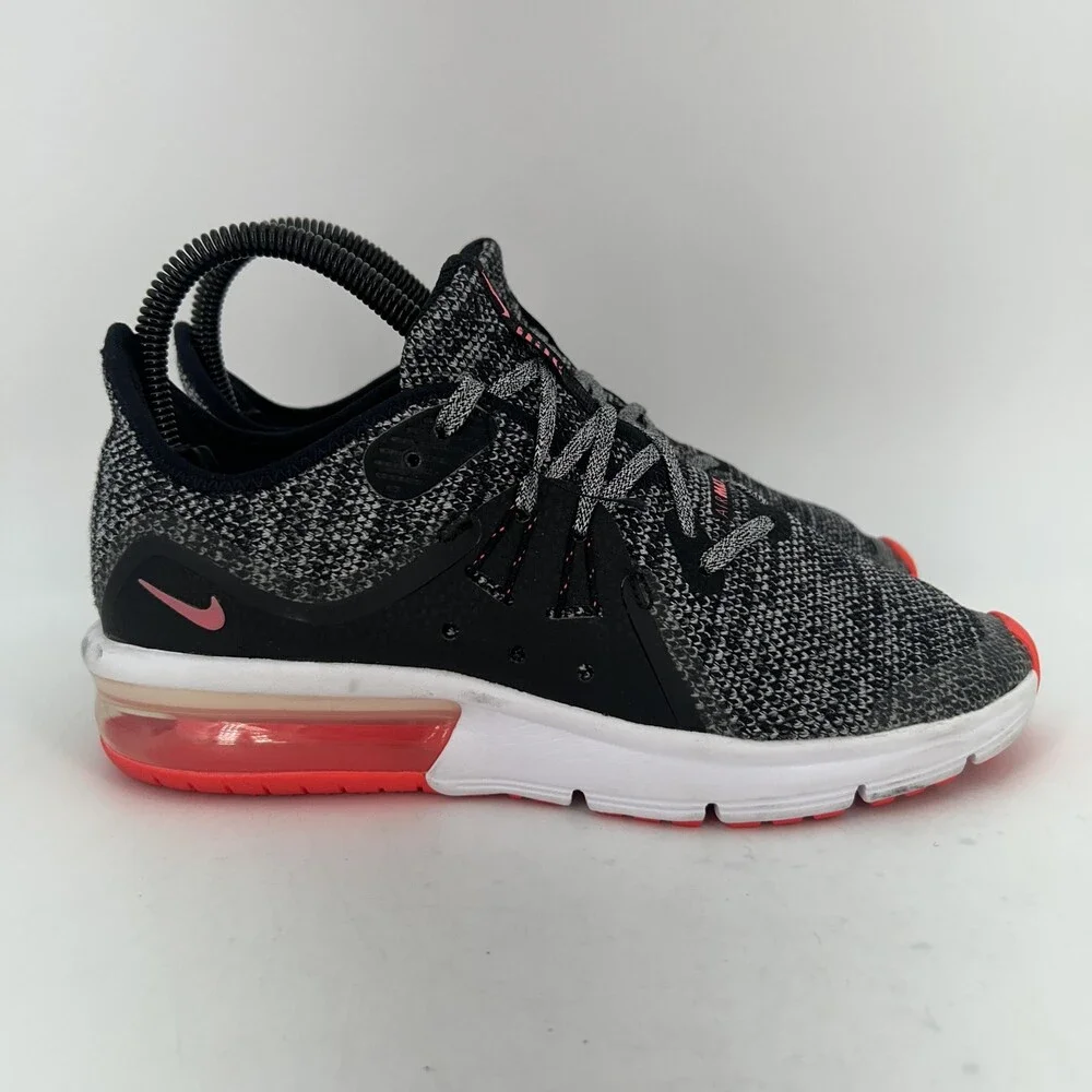 Nike Air Max Sequent 3 Shoes Youth Size 5Y Black Pink Running Sneaker 922885-001